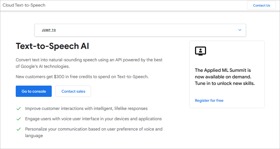 Google Text-to-Speech AI voice generator