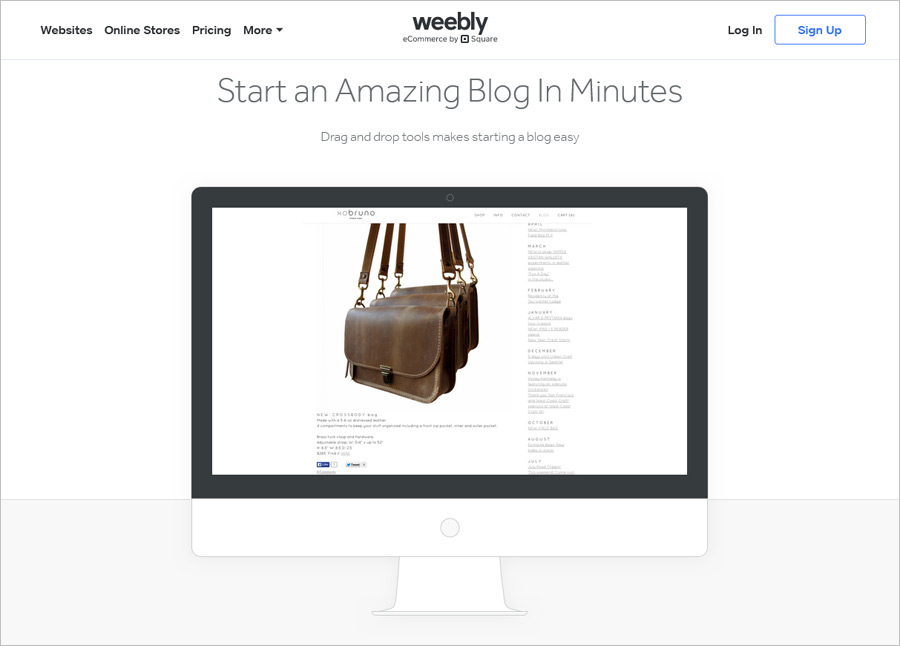 Weebly free blog builder