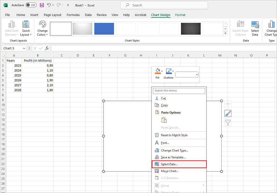 How to make a line graph in Excel