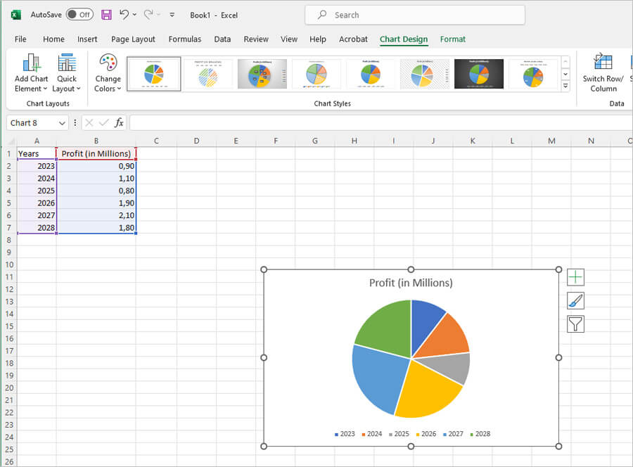 How to make a pie chart in Excel