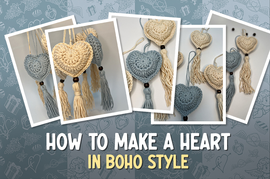 How to Make a Crochet Heart in Boho Style for Beginners (step by step guide)